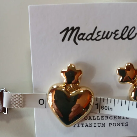 AMAZING💥❤️Madewell ❤️ Puffy Heart Statement Earrings - Picture 5 of 13